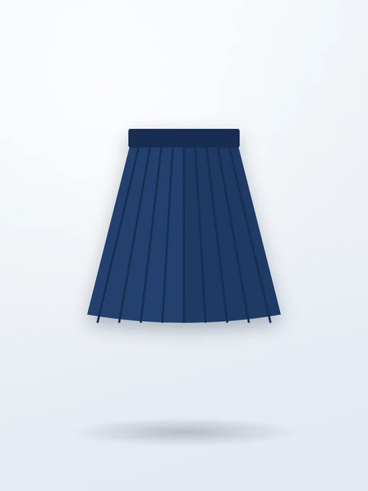 Navy Pleated Skirt